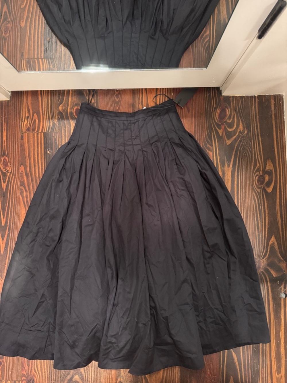 HUNTER BELL Black Full Pleated A-Line Skirt